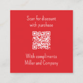 Vrolijk Kerst Schattige Retro Winter QR Code Vierkante Visitekaartje (Achterkant)