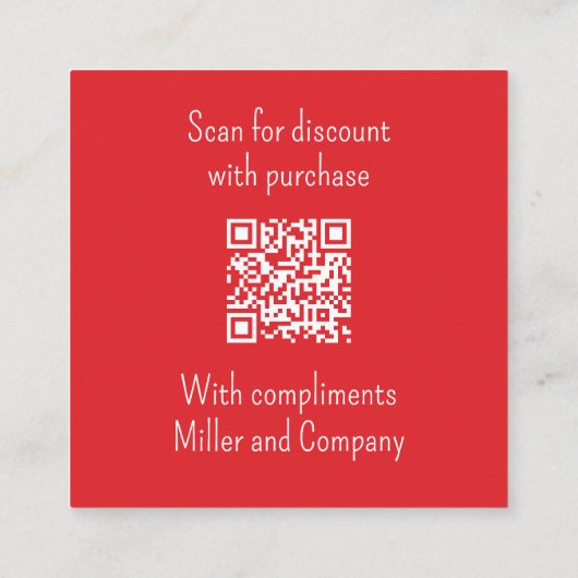 Vrolijk Kerst Schattige Retro Winter QR Code Vierkante Visitekaartje (Achterkant)