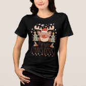 Vrolijk Kerst Schattige Whimsical Feestelijk Rendi Tri-Blend Shirt (Voorkant)