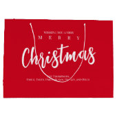 Vrolijk Kerst Schattige Whimsical Rode Sneeuwvlok Groot Cadeauzakje (Achterkant)