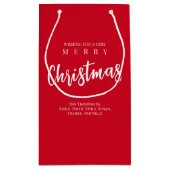 Vrolijk Kerst Schattige Whimsical Rode Sneeuwvlok Klein Cadeauzakje (Achterkant)