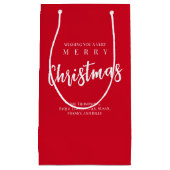 Vrolijk Kerst Schattige Whimsical Rode Sneeuwvlok Klein Cadeauzakje (Voorkant)