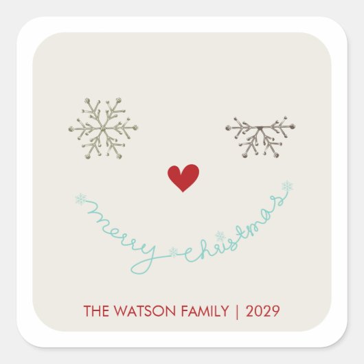 Vrolijk Kerst Schattige Wink Vakantie Sticker (Voorkant)