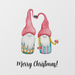 Vrolijk Kerst Schattige Winter Gnome In Liefde Raamsticker