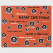 Vrolijk Kerst Sinaasappel Eyes Zombie 2 Cadeaupapier (Vlak)