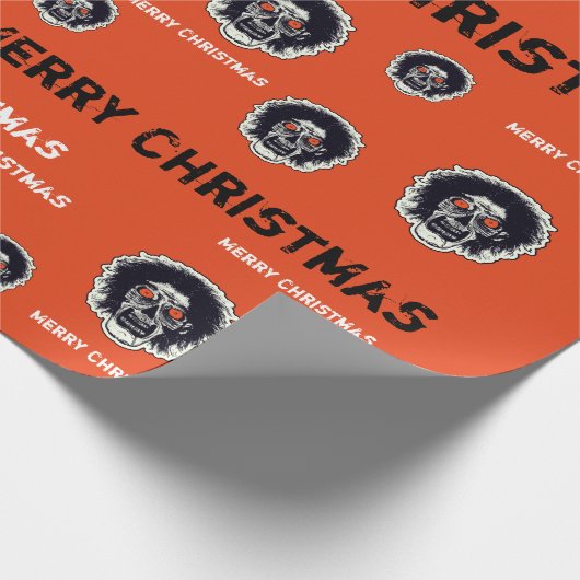 Vrolijk Kerst Sinaasappel Eyes Zombie 2 Cadeaupapier (Hoek)