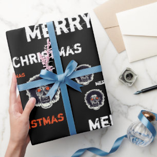 Vrolijk Kerst Sinaasappel Eyes Zombie Cadeaupapier