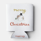 Vrolijk Kerst + Sneeuwman Design Blikjeskoeler (Achterkant)