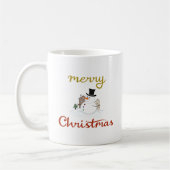 Vrolijk Kerst + Sneeuwman Design Koffiemok (Links)