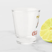 Vrolijk Kerst + Sneeuwman Design Shot Glas (Links)