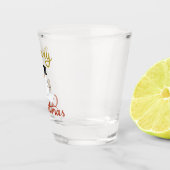 Vrolijk Kerst + Sneeuwman Design Shot Glas (Rechts)