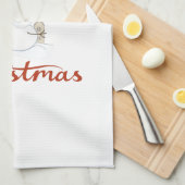 Vrolijk Kerst + Sneeuwman Design Theedoek (Quarter Fold)