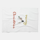 Vrolijk Kerst + Sneeuwman Design Theedoek (Horizontaal)