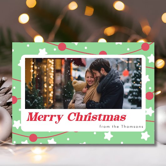 Vrolijk Kerst snoep kerst patroonfoto Feestdagenkaart