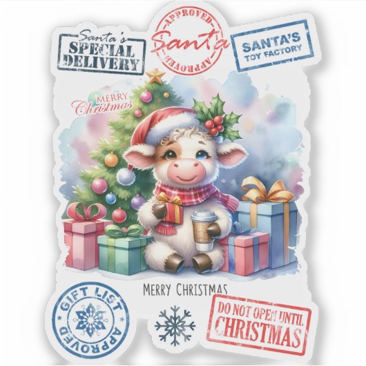 Vrolijk Kerst sticker (Voorkant)