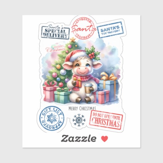 Vrolijk Kerst sticker (Vel)
