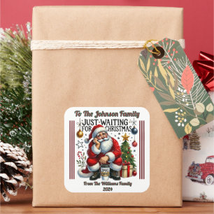 Vrolijk Kerst sticker voor geschenken