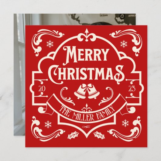 Vrolijk Kerst  stijl ontwerp (Voorkant / Achterkant)