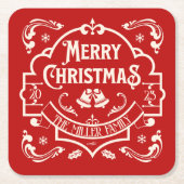 Vrolijk Kerst stijl ontwerp Kartonnen Onderzetters (Voorkant)