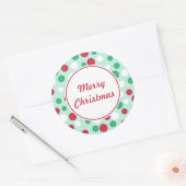 Vrolijk Kerst Stippen Stickers (Envelop)