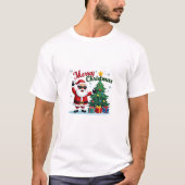 Vrolijk kerst T-shirt | Santa & Tree Design (Voorkant)