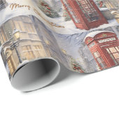 Vrolijk Kerst  Telefoonhokje Cadeaupapier (Rol Hoek)