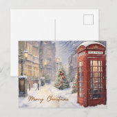 Vrolijk Kerst  Telefoonhokje Feestdagenkaart (Voorkant / Achterkant)