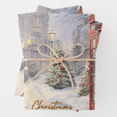 Vrolijk Kerst  Telefoonhokje Inpakpapier Vel (In situ)