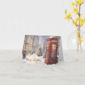 Vrolijk Kerst  Telefoonhokje Kaart (Gele Bloem)