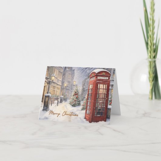 Vrolijk Kerst  Telefoonhokje Kaart (Voorkant)