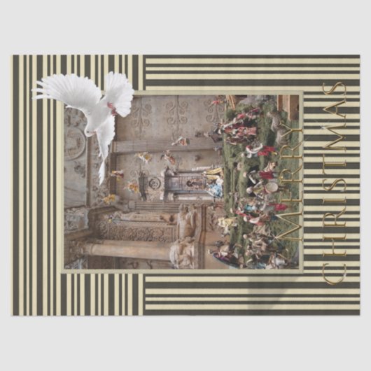 Vrolijk Kerst Tissue Papier Jezus Geboorte (Voorkant)