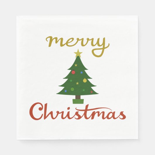 Vrolijk Kerst+Tree ontwerp Servet (Voorkant)