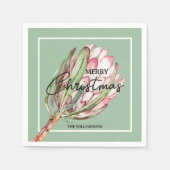 Vrolijk Kerst Tropische Bloem Servet (Voorkant)