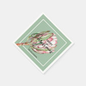 Vrolijk Kerst Tropische Bloem Servet (Hoek)