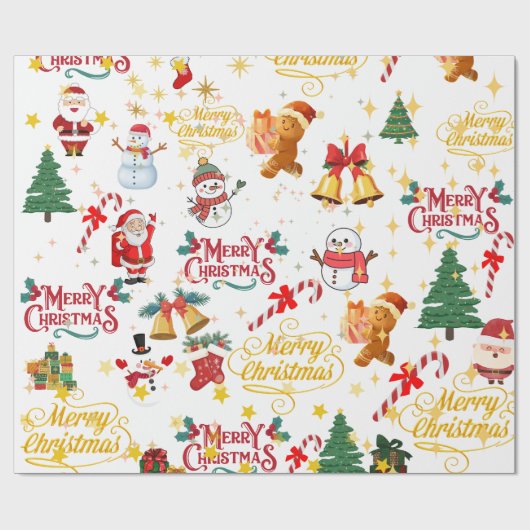 vrolijk kerst verpakking cadeaupapier (Vlak)