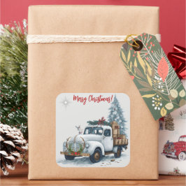 Vrolijk Kerst Vrachtwagen Vakantie Sticker