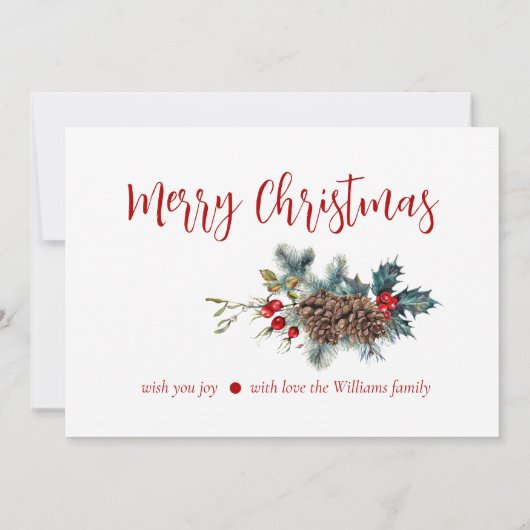 Vrolijk Kerst Wenskaart met Foto Aankondiging (Achterkant)