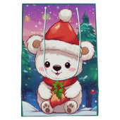 Vrolijk Kerst Wit Baby Polar Beer Medium Cadeauzakje (Achterkant)