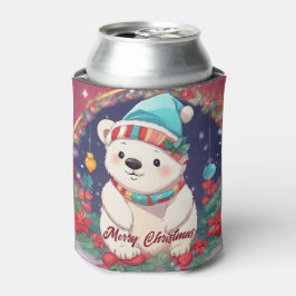 Vrolijk Kerst Wit Polar Beer Blikjeskoeler