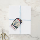 Vrolijk Kerst Wit Polar Beer Cadeaulabel (Met Touw)