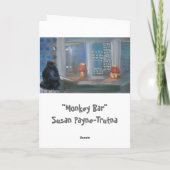 Vrolijk kerstaapje feestdagen kaart (Achterkant)