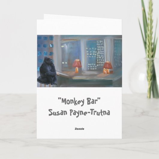 Vrolijk kerstaapje feestdagen kaart (Achterkant)