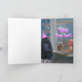 Vrolijk kerstaapje feestdagen kaart (Binnen)