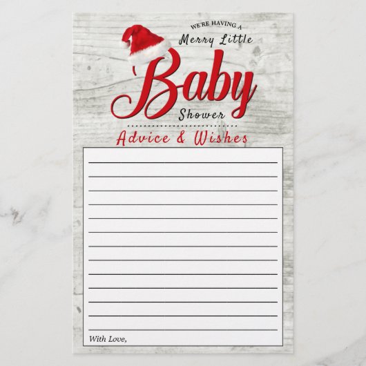 Vrolijk kerstadvies met Baby shower en wensen (Voorkant)