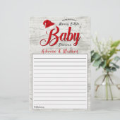 Vrolijk kerstadvies met Baby shower en wensen (Staand voorkant)