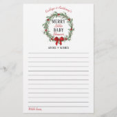 Vrolijk kerstadvies met Baby shower en wensen (Voorkant)