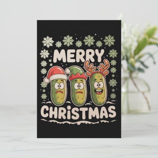 Vrolijk kerstaugurk minnaar kerstverlichting lelij feestdagenkaart (Staand voorkant)