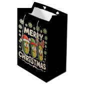 Vrolijk kerstaugurk minnaar kerstverlichting lelij medium cadeauzakje (Voorkant Gekanteld)