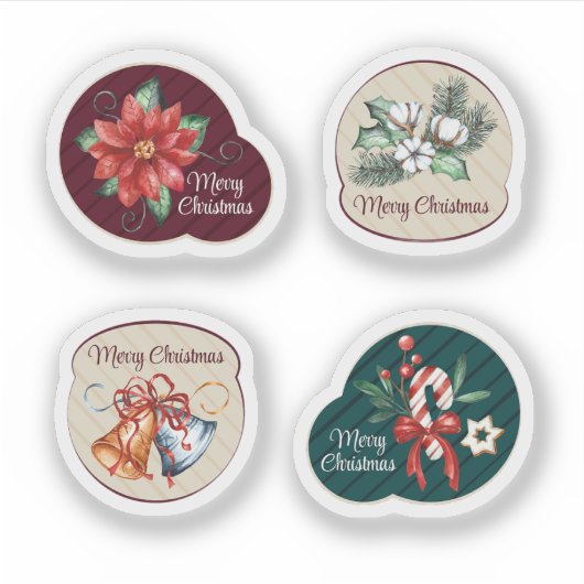 Vrolijk kerstbadge collectie sticker (Voorkant)