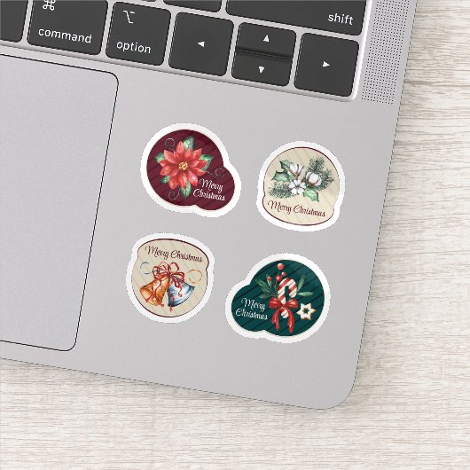 Vrolijk kerstbadge collectie sticker (Detail)